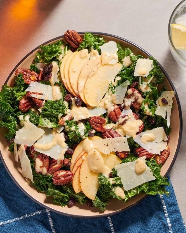 Kale and Apple Salad with Tahini Dressing