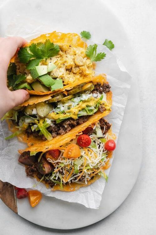 Keto Beef Tacos with Cheese Shells