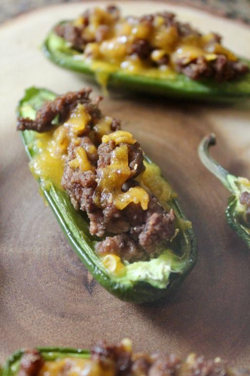 Keto Beef and Cheese Stuffed Jalapenos