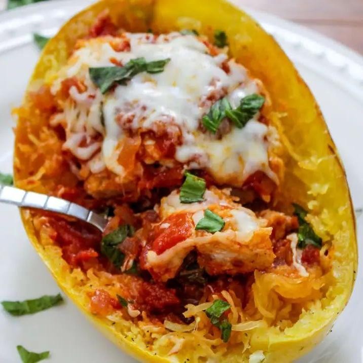 Keto Chicken Parmesan with Spaghetti Squash