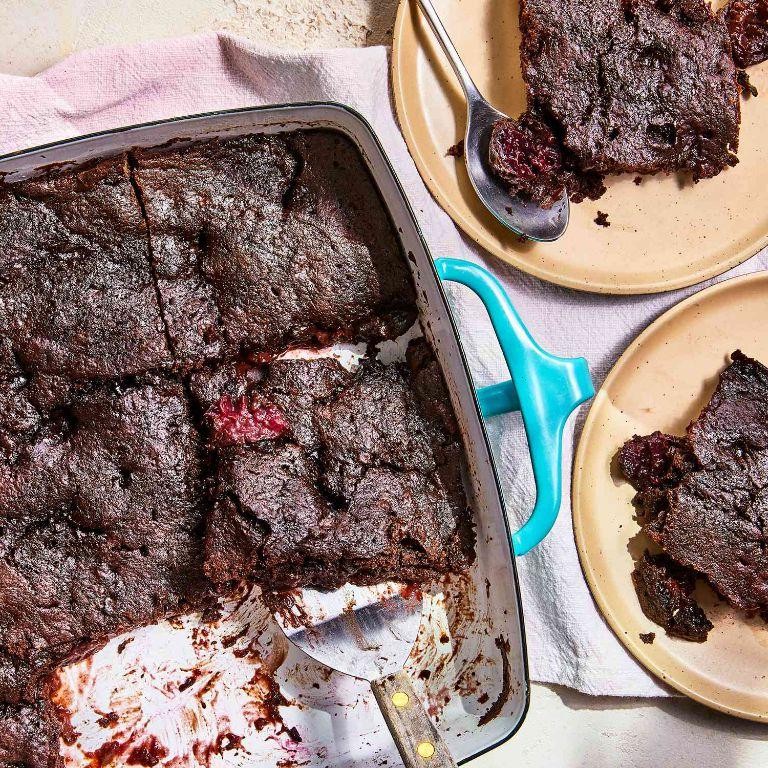 Keto Chocolate Cherry Dump Cake