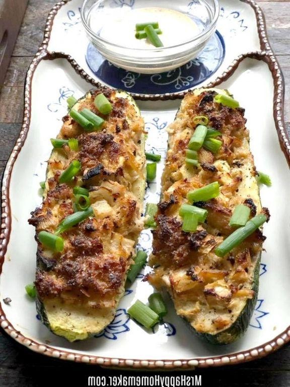 Keto Crab Stuffed Zucchini Boats