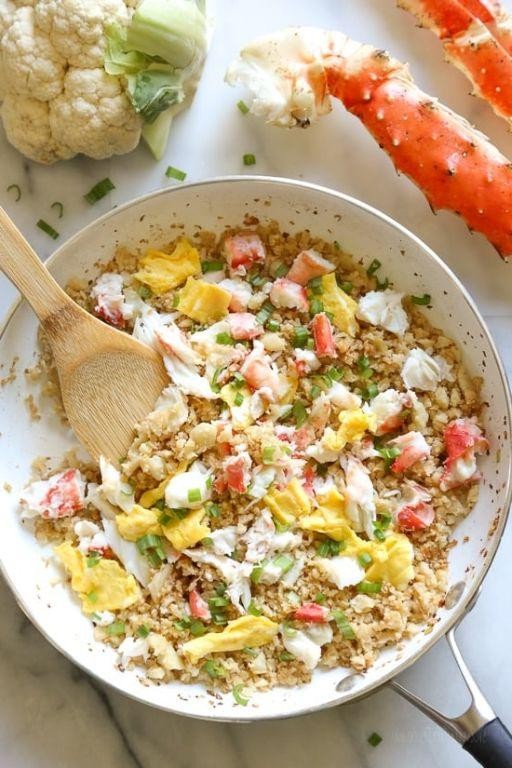 Keto Crab and Cauliflower Fried Rice