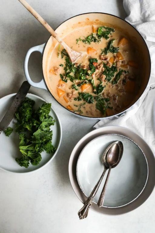 Keto Sausage and Kale Soup