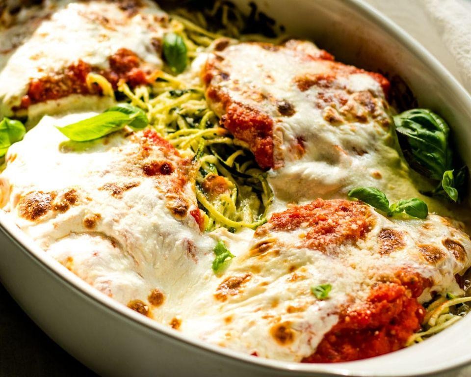 Keto-Friendly Chicken Parmesan Zucchini Pasta