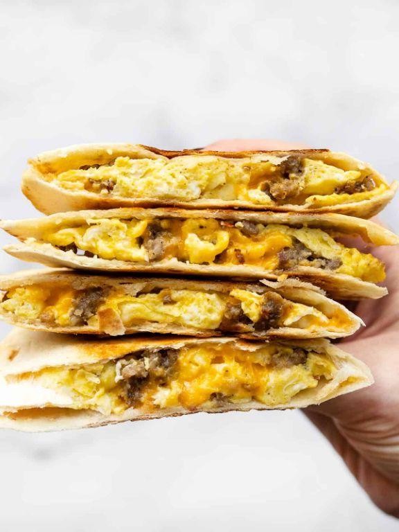 Kielbasa and Cheese Breakfast Quesadilla