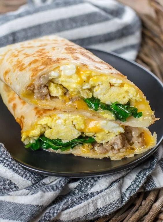 Kielbasa and Spinach Breakfast Wrap