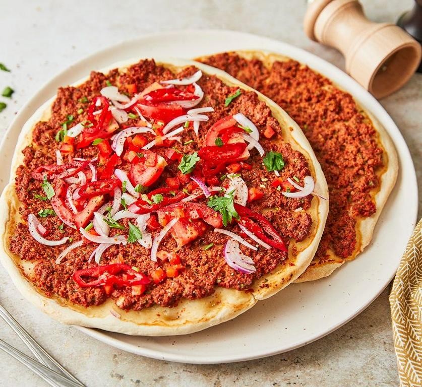 Lahmacun (Turkish Pizza with Minced Meat)