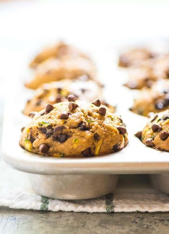 Large Zucchini Muffins with Chocolate Chips