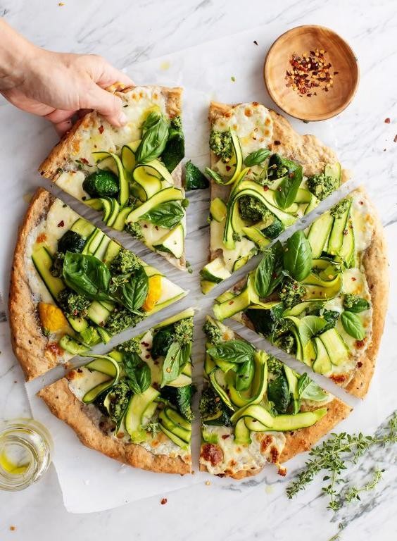 Large Zucchini Pizza Crust with Toppings