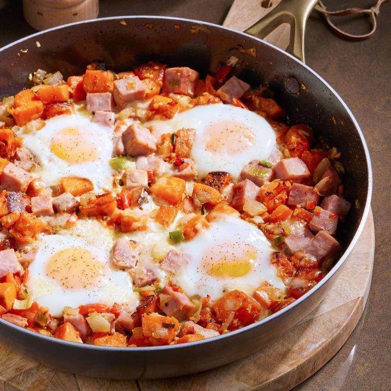 Leftover Ham and Sweet Potato Hash