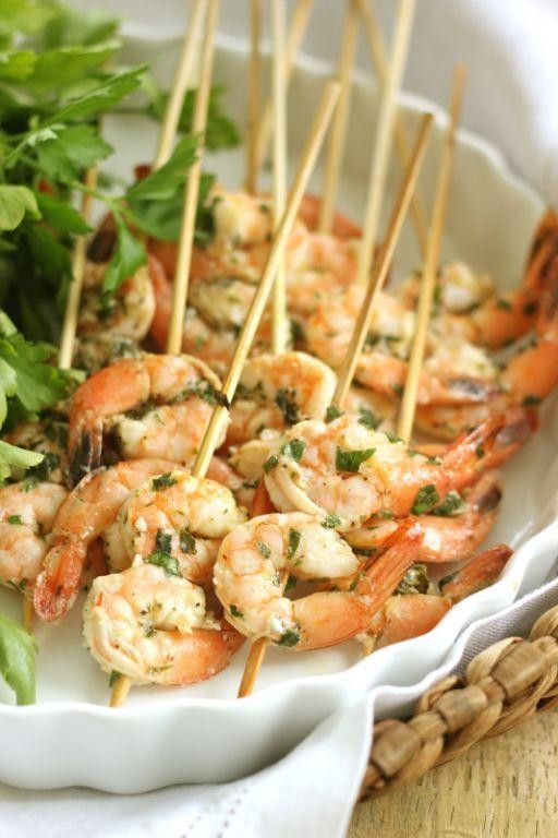 Lemon Basil Shrimp Skewers
