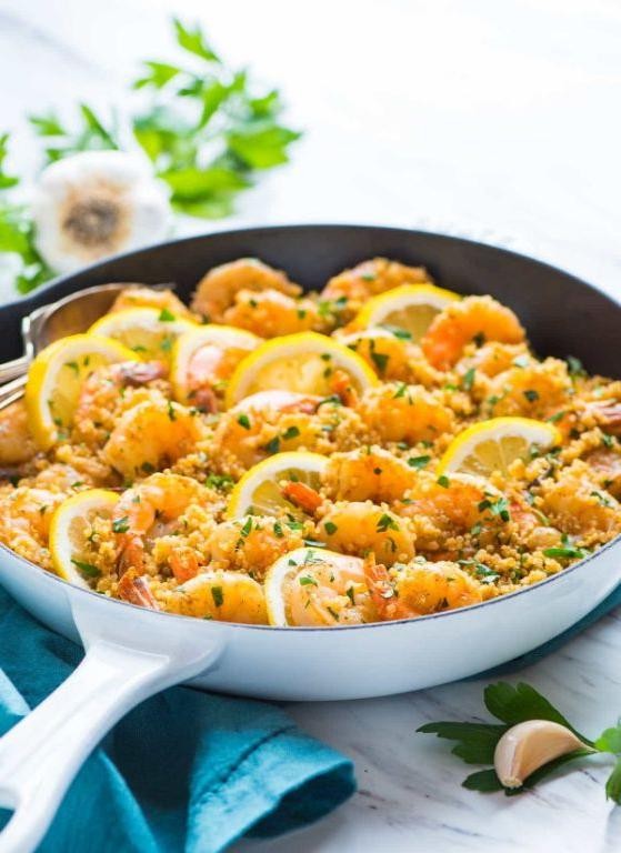 Lemon Butter Shrimp with Quinoa