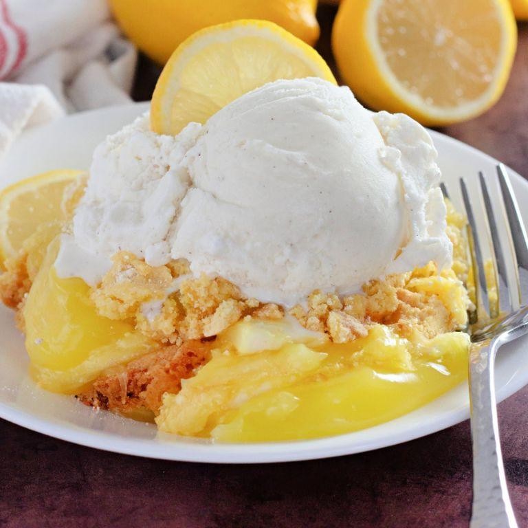 Lemon Cardamom Dump Cake