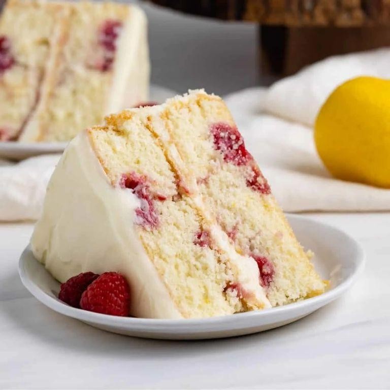 Lemon Drizzle Cake with Raspberry Swirl