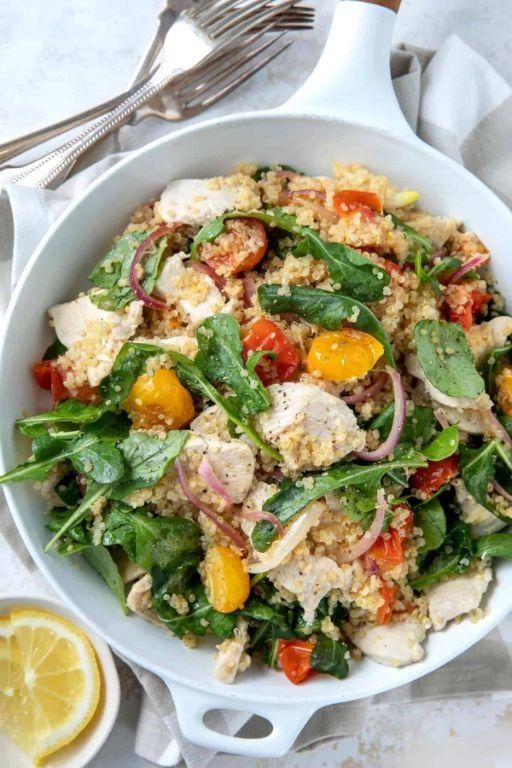 Lemon Garlic Chicken and Quinoa Bowl