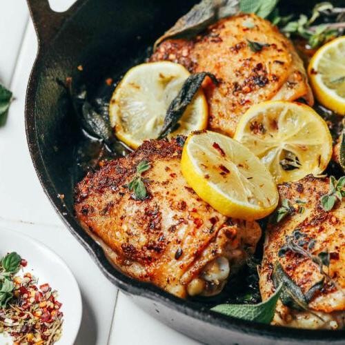 Lemon Herb Roasted Italian Chicken Thighs