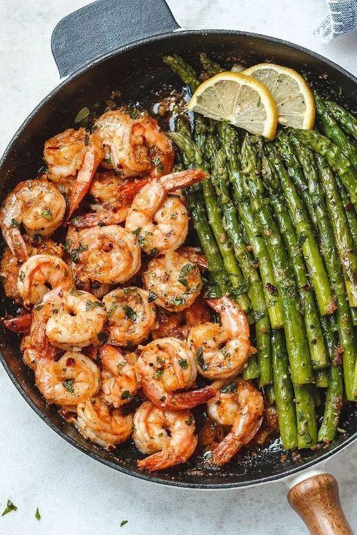 Lemon Tuscan Shrimp with Asparagus