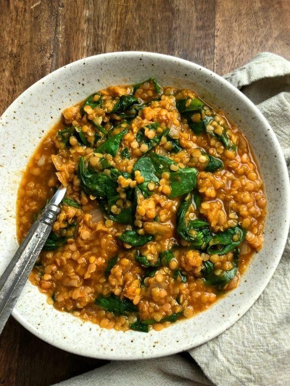 Lentil and Spinach High Protein Soup