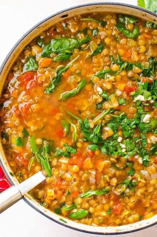 Lentil and Spinach Soup Italian Style