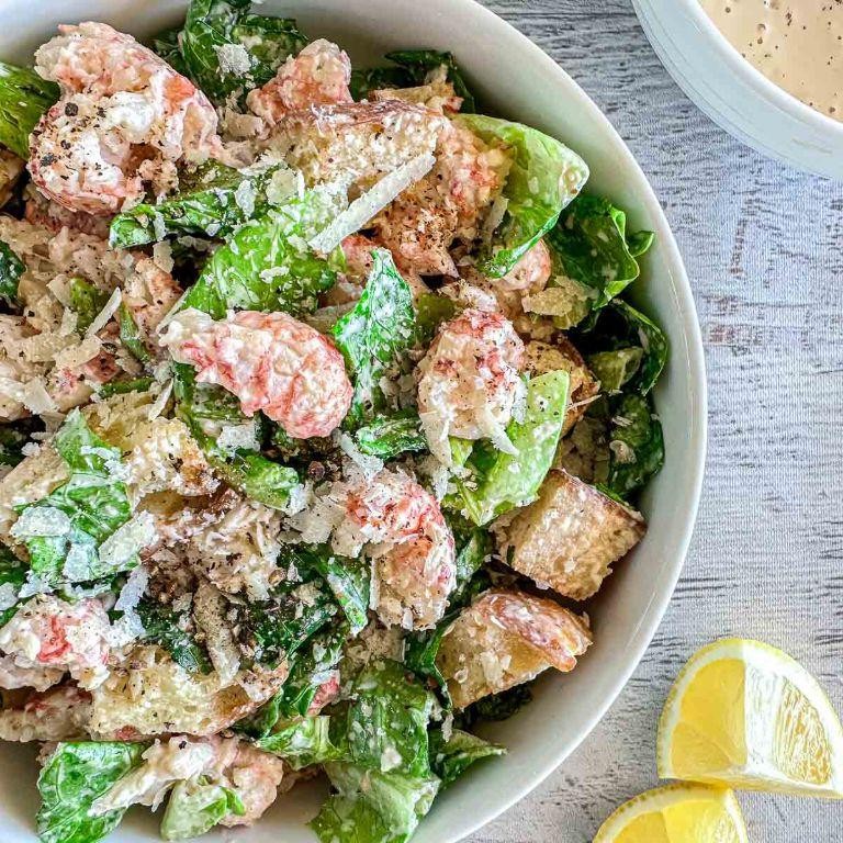 Lobster Caesar Salad with Homemade Croutons