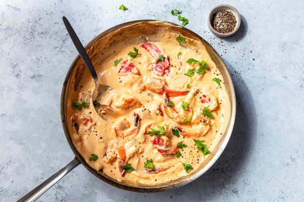 Lobster Newburg with Peas