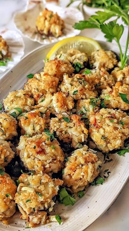 Lobster and Crab Stuffed Mushrooms