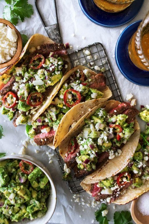 London Broil Tacos with Avocado Salsa