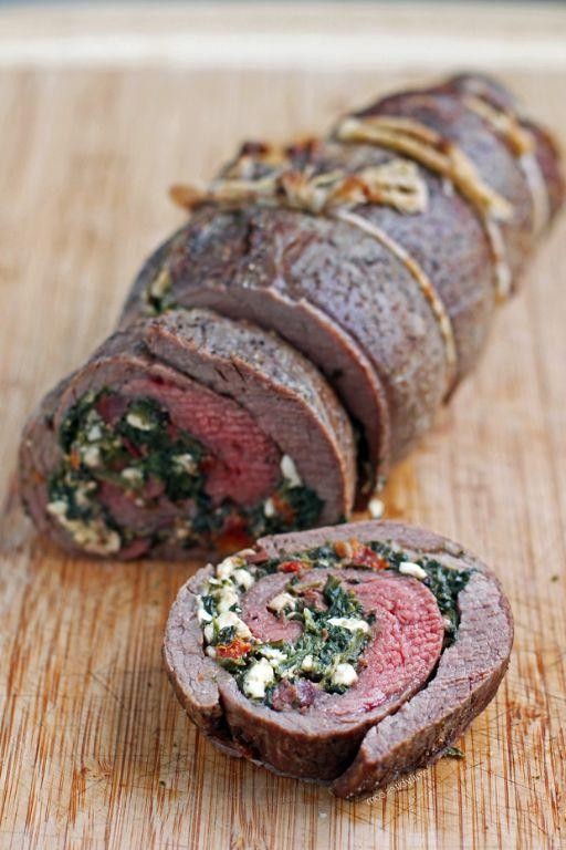 London Broil Wraps with Spinach and Feta