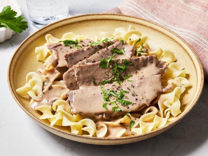 London Broil and Mushroom Stroganoff
