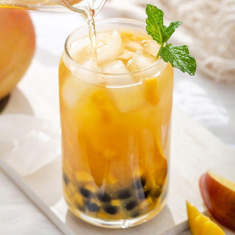 Mango Green Tea Bubble Tea