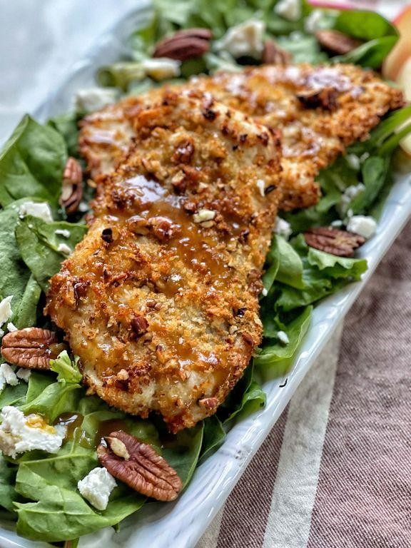 Maple Glazed BBQ Chicken Breast with Pecan Crust