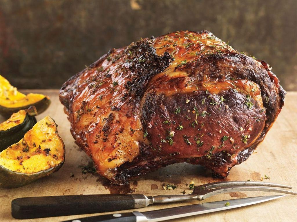 Maple Glazed Rib Roast with Roasted Vegetables