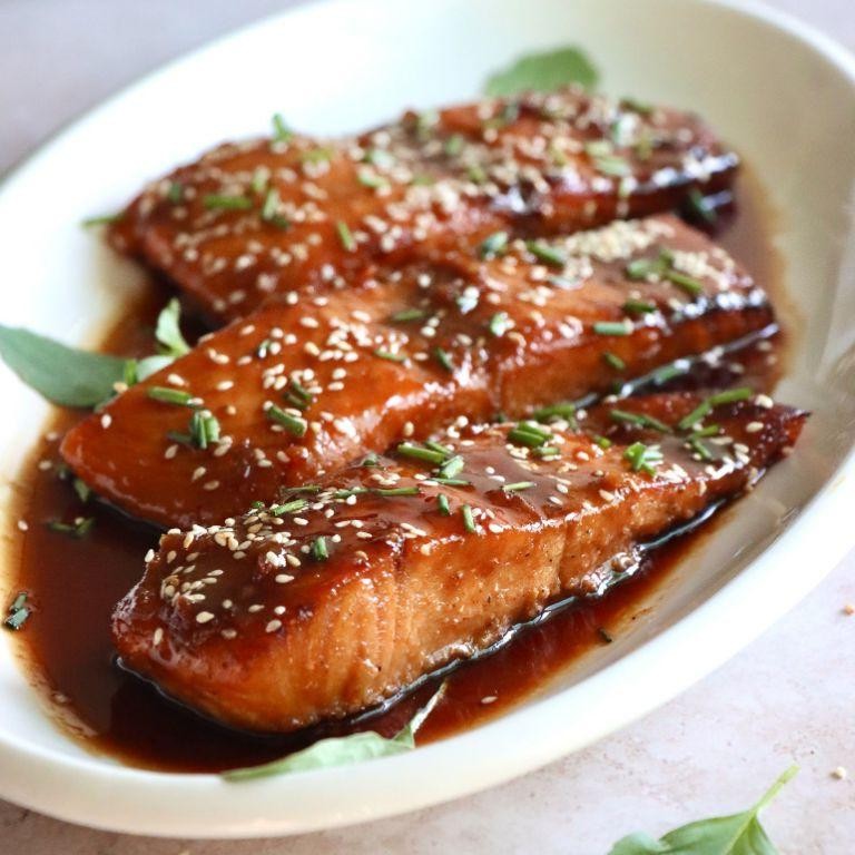 Maple Glazed Salmon Steak
