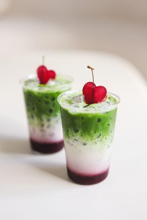 Matcha Cherry Vanilla Smoothie