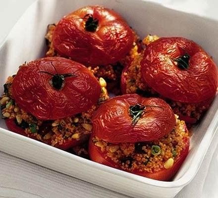 Mediterranean Beef and Couscous Stuffed Tomatoes