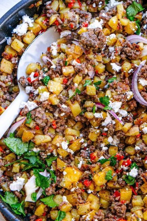 Mediterranean Beef and Potato Hash