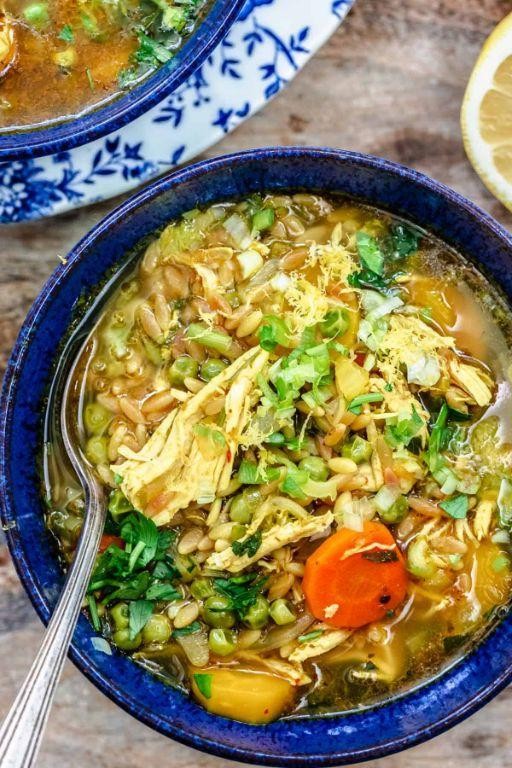 Mediterranean Chicken and Orzo Soup