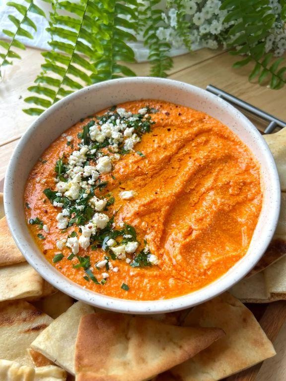 Mediterranean Roasted Red Pepper and Feta Dip
