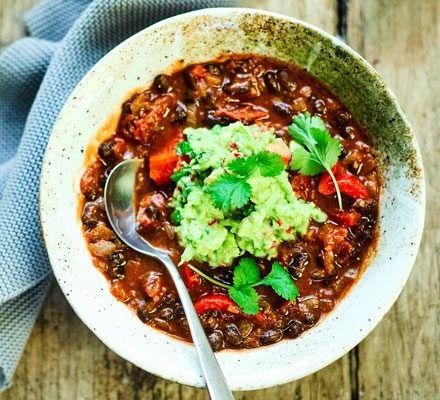 Mexican Bean Soup with Avocado