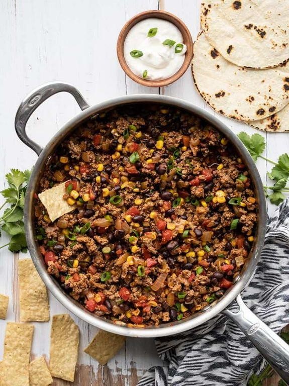 Mexican Ground Turkey Skillet with Black Beans