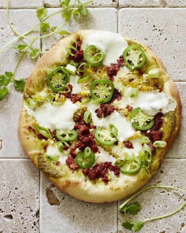 Mexican Pizza with Corn and Jalapenos