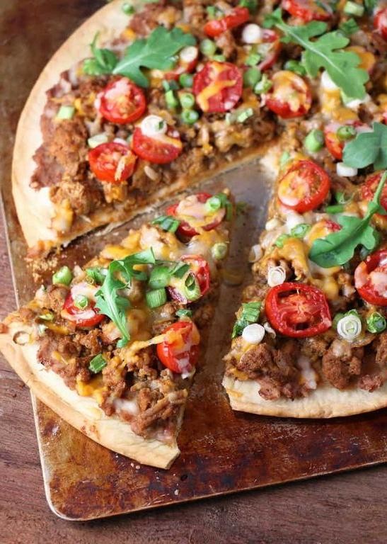 Mexican Pizza with Ground Turkey