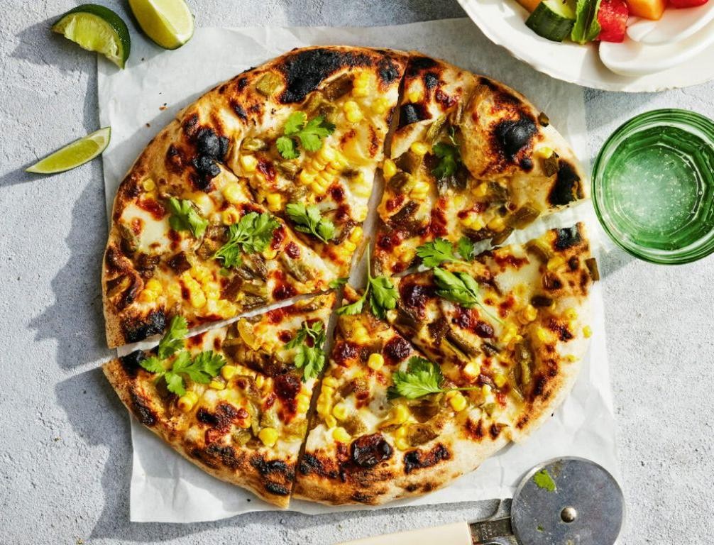 Mexican Pizza with Hatch Green Chiles