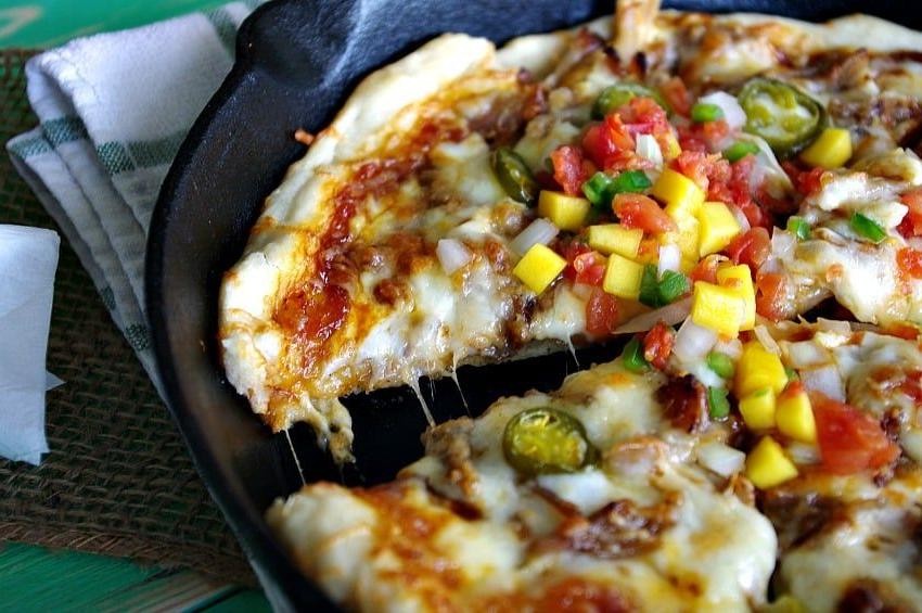 Mexican Pizza with Mango Salsa