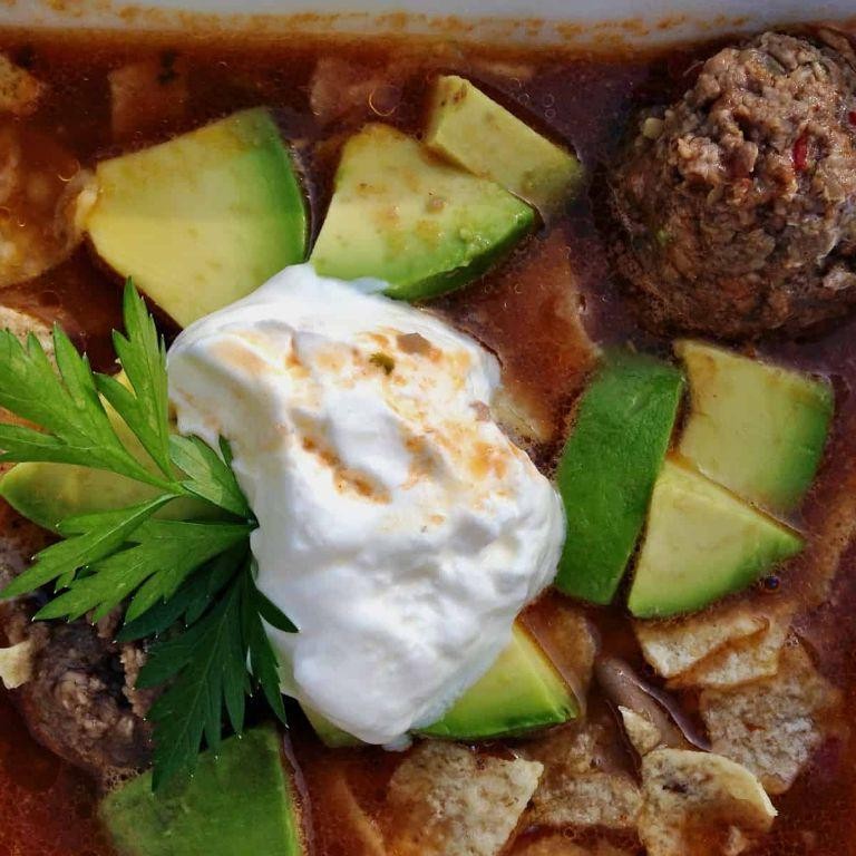 Mexican Wedding Soup with Avocado