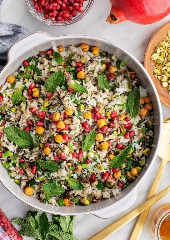 Middle Eastern Rice Salad with Pomegranate and Mint
