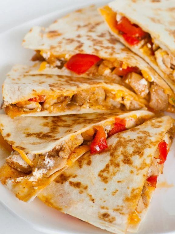 Mini Pepper and Chicken Quesadillas