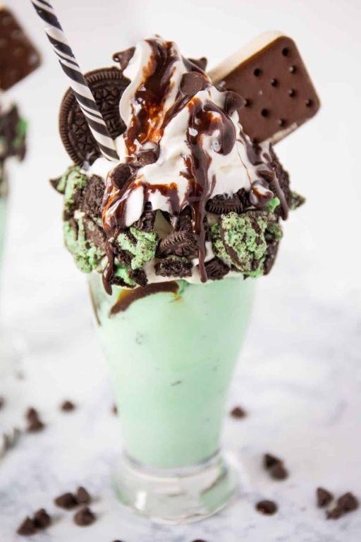 Mint Chocolate Chip Grimace Shake