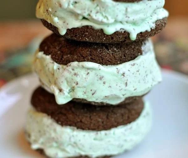 Mint Chocolate Chip Ice Cream Sandwiches